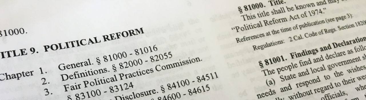 Political Reform Act snapshot
